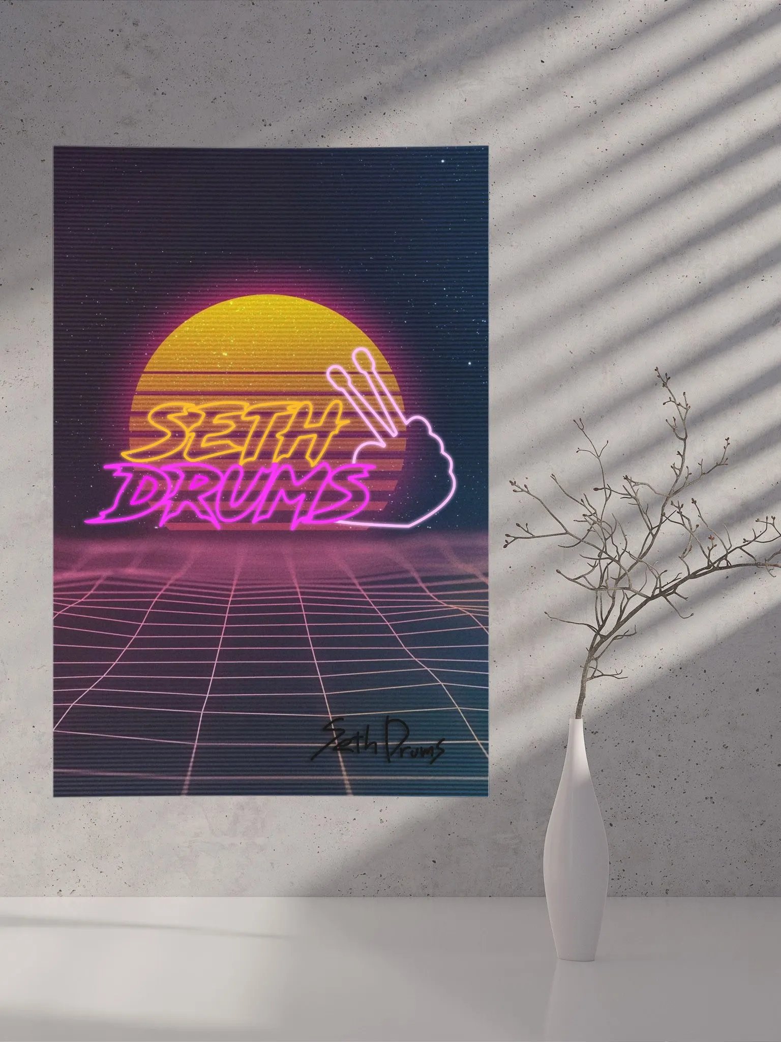 SethDrums Synthwave Poster (Signed) product image (7)