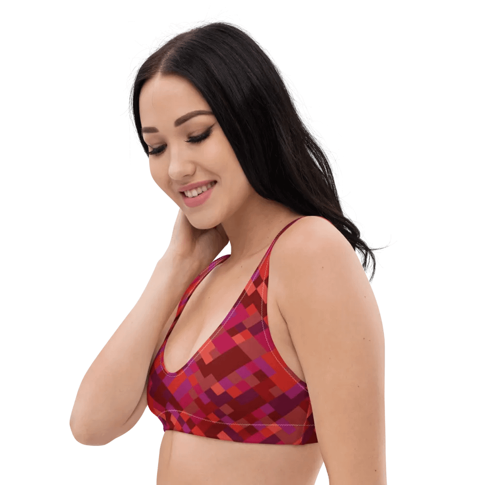 Colorful Mosaic Pattern Design Padded Bikini Top - v3 product image (5)