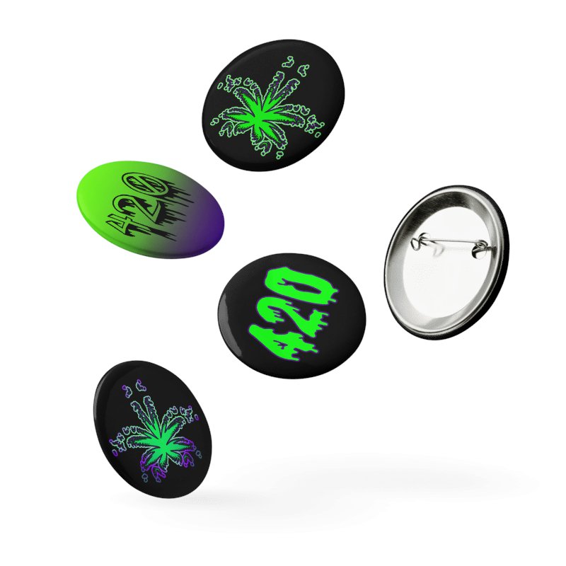 420 Green Purple Pot Leaf Pins, Creepy Cannabis Pin Button Set, Weed Lover Stoner Accessories product image (4)