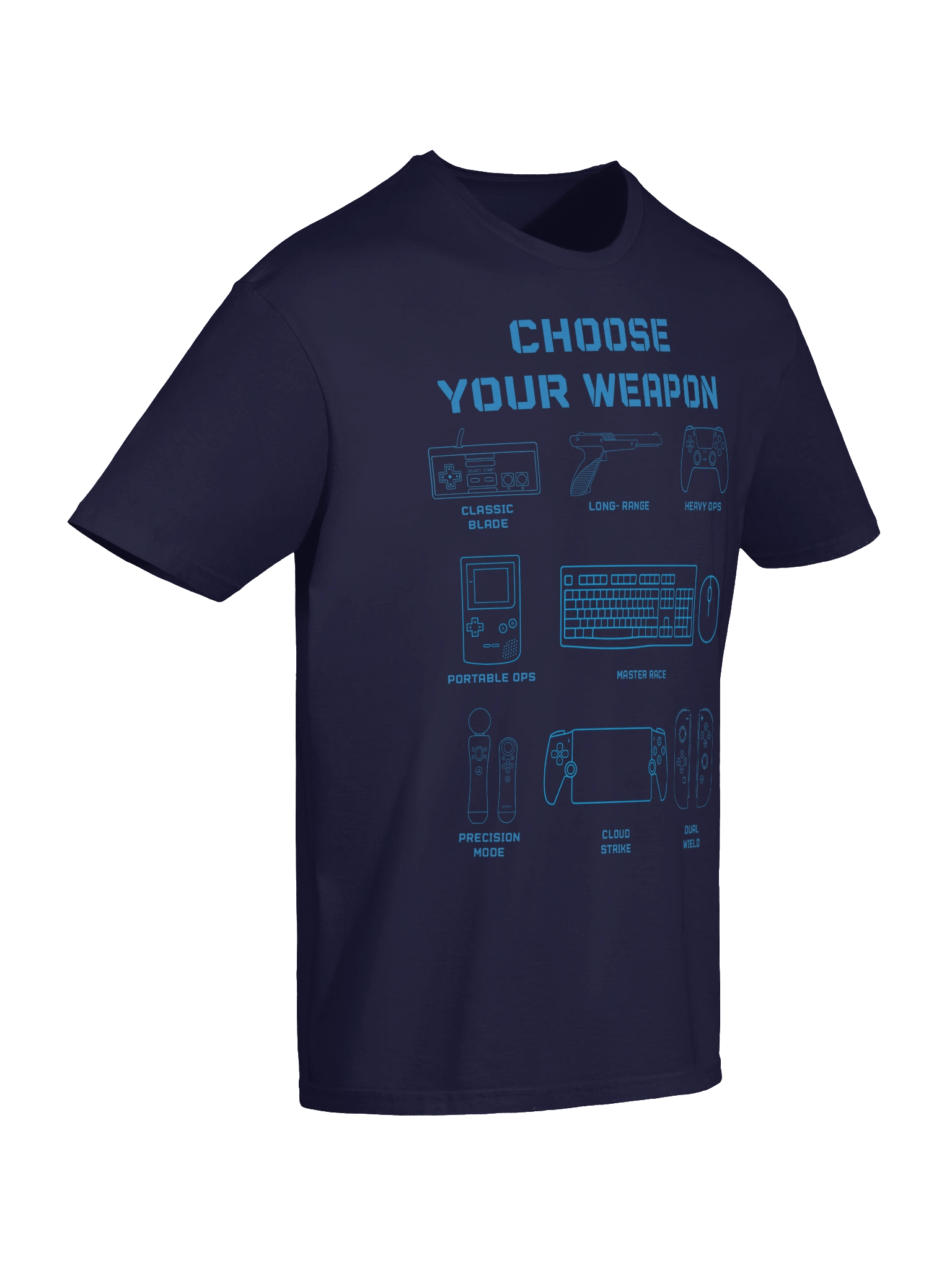 Choose Your Weapon Gaming T-Shirt | Retro Gamer Blueprint Tee product image (47)