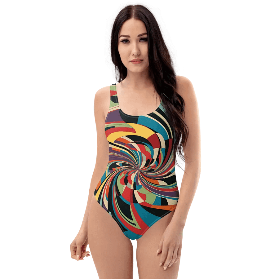 Abstract Lithographic Pattern Design one piece Swimsuit - V12 product image (5)