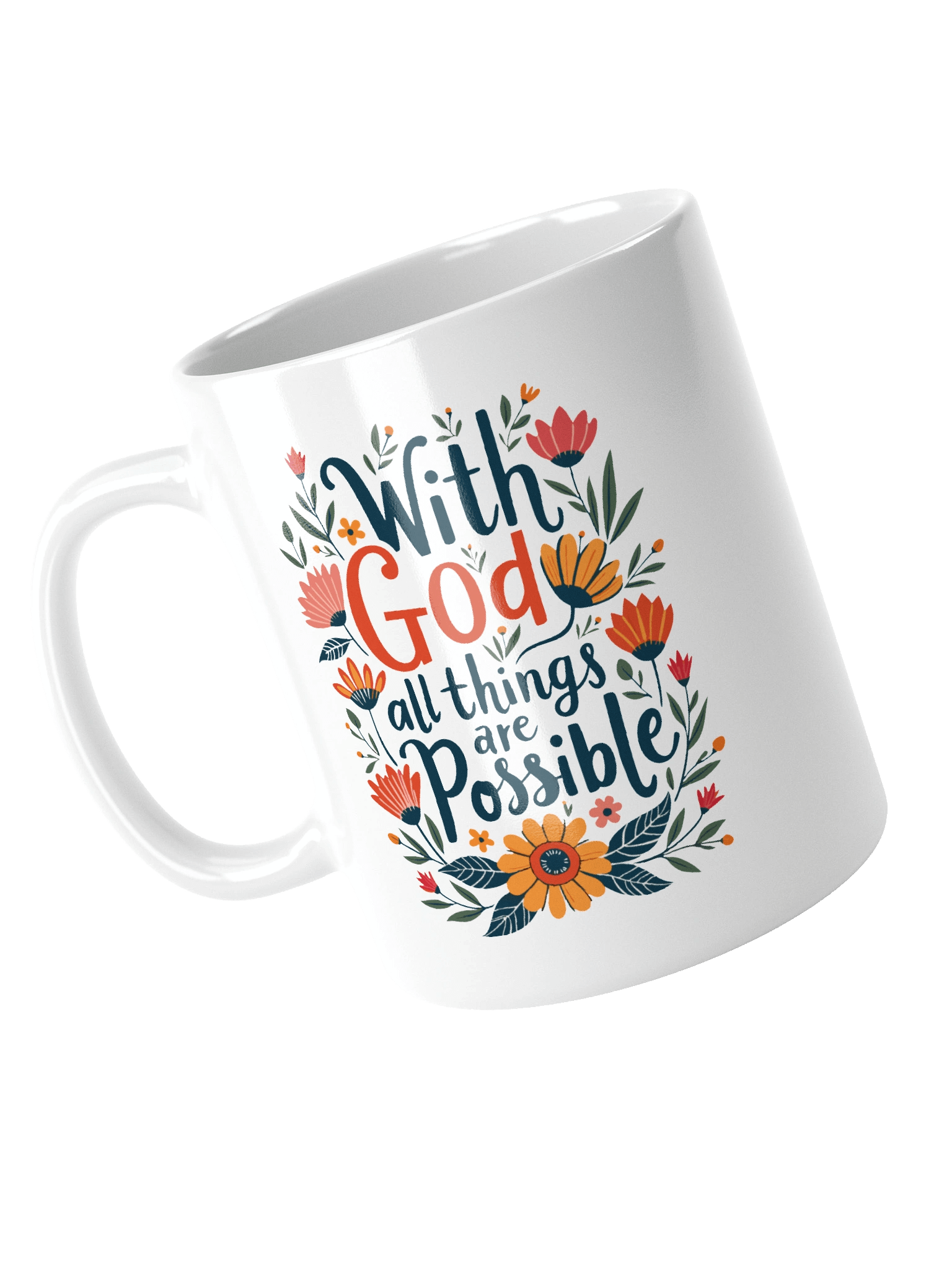 Designs for Women With God All Things Are Possible White Glossy Mug product image (4)