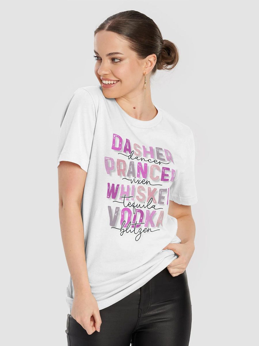 Dasher & Dancer Whimsical Holiday Spirits T-Shirt - Pink product image (8)