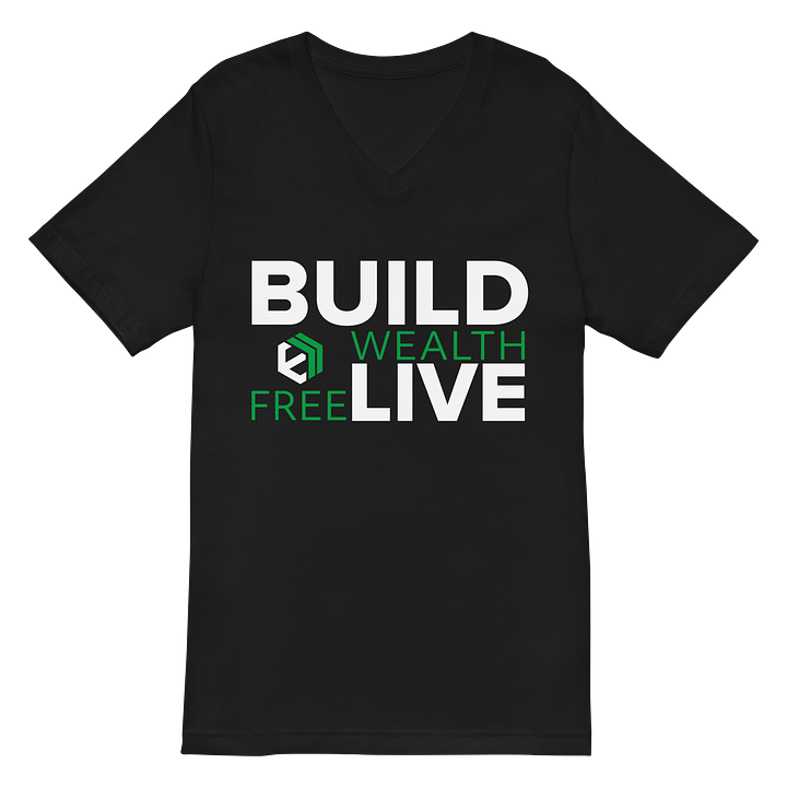 vE-Estate “Build Wealth. Live Free.” V-Neck Tee (Unisex) product image (2)