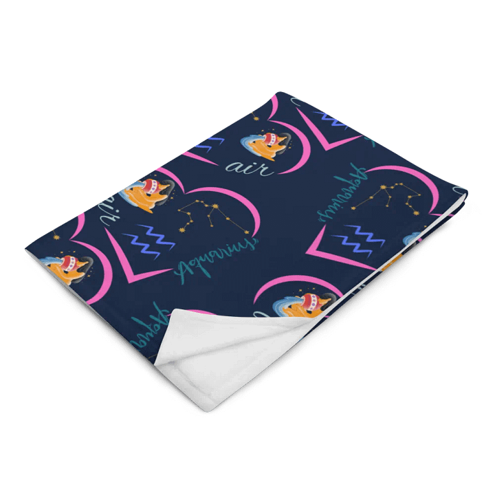Zodiac Astrology Sun Sign Aquarius, Great Valentines Gift, Get Well, Off to School or Under the Stars Solar System Blanket product image (2)
