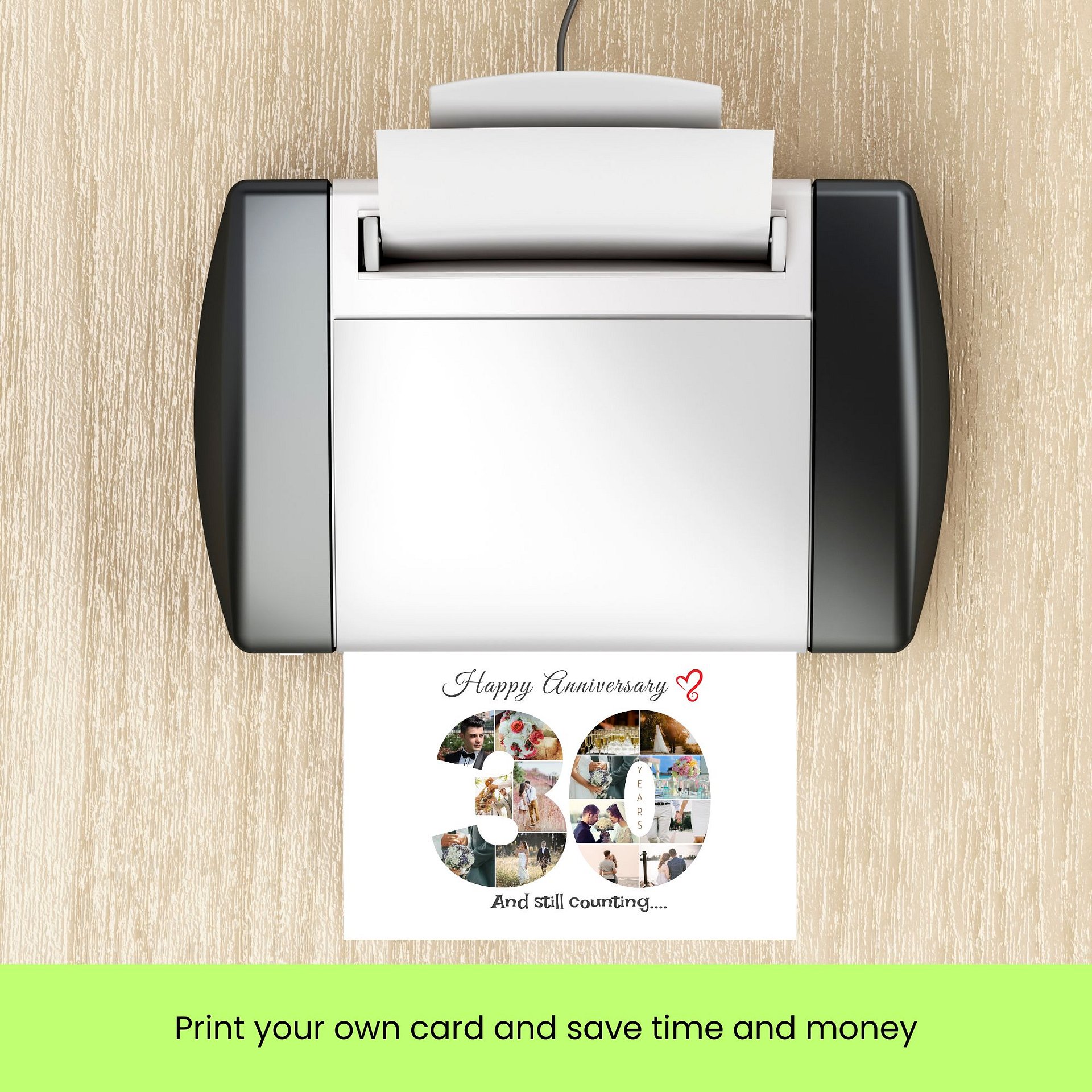 30 Year Anniversary Photo Card Editable Canva Template product image (8)