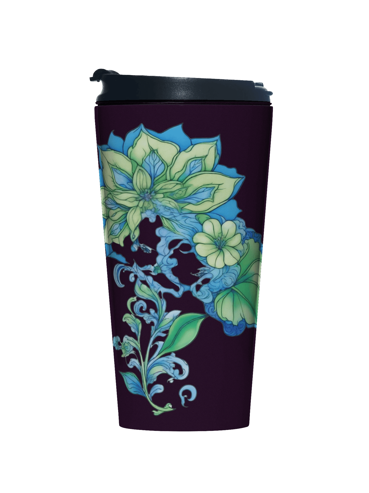 Cool Blue Florals - Stainless Steel Travel Mug product image (1)