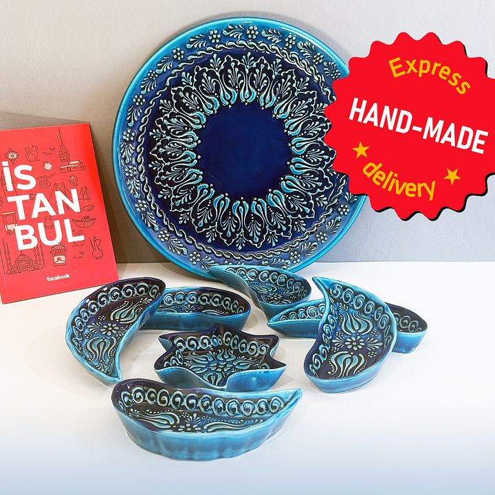Ceramic blue turquoise set — handmade pottery, handmade ceramic product image (1)