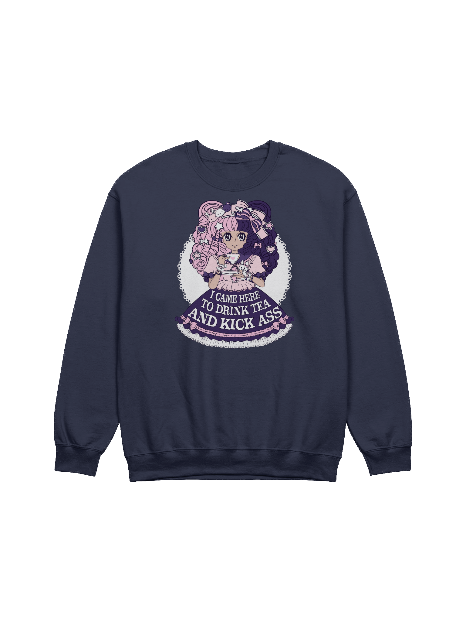 I Came Here to Drink Tea & Kick Ass (OTT, Pink) sweatshirt product image (1)