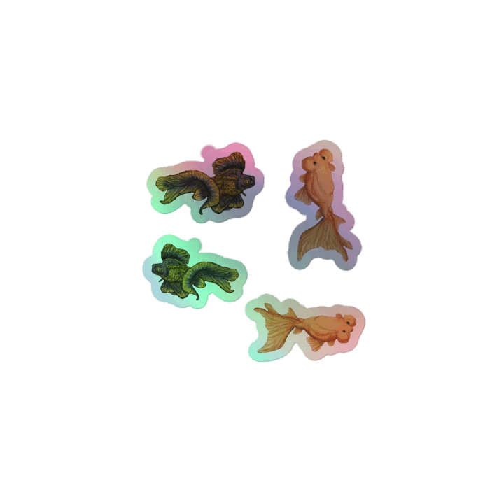 Mirrored Goldfish Holographic Sticker Sheet product image (1)