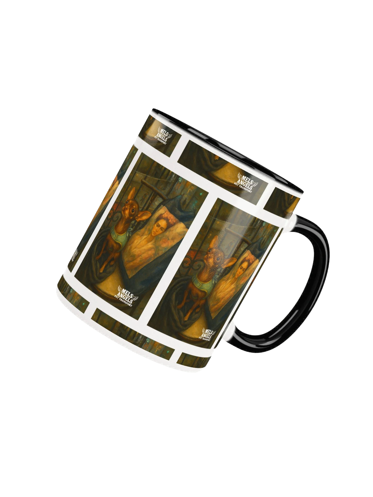Chihuahua & the Muse — Two-Tone Ceramic Art Mug | Mel’s Angels product image (6)