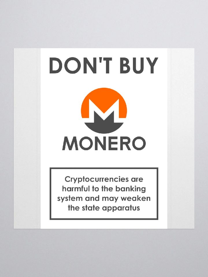 Don't Buy Monero Sticker product image (1)
