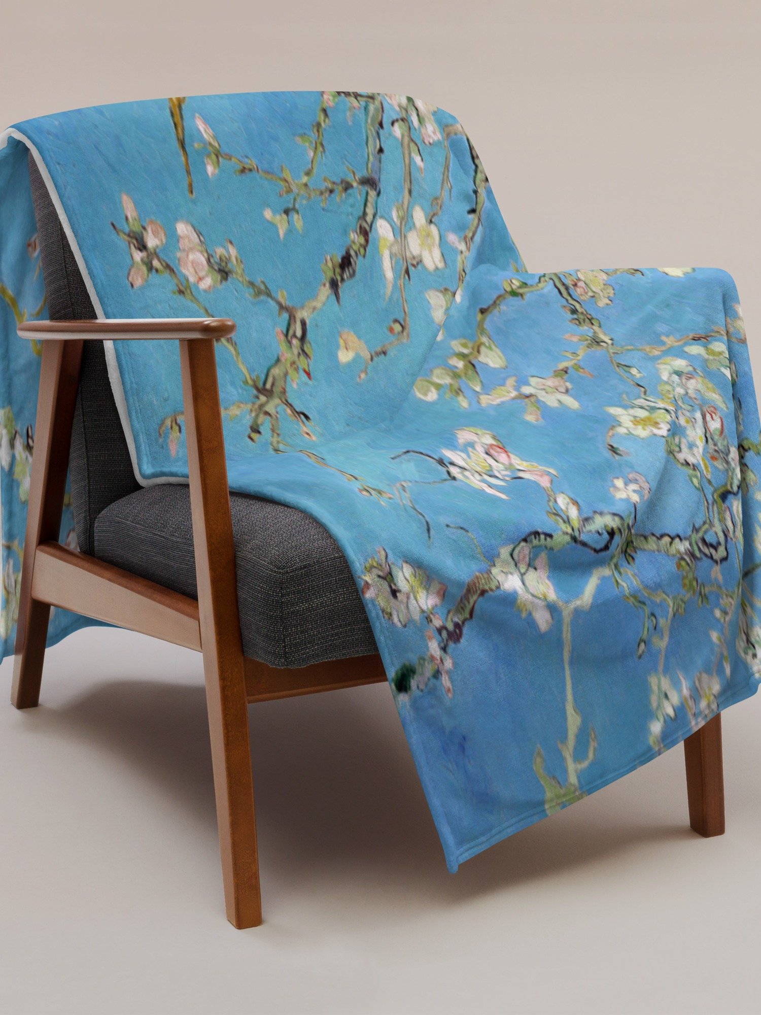 Almond Blossoms Van Gogh All-Over Print Throw Blanket product image (7)