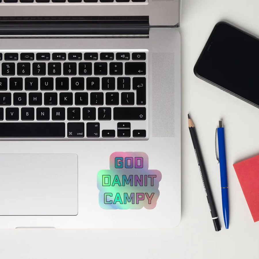 God Damnit Campy Holo Sticker product image (10)
