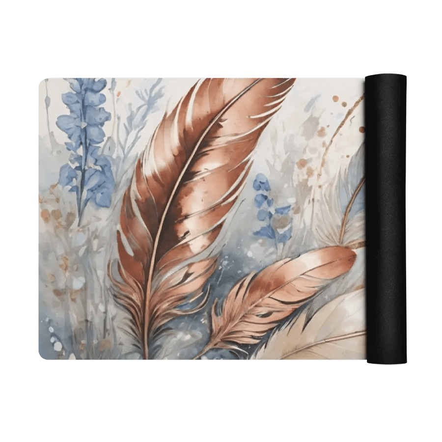Gold Dust Feather Serenity Yoga Mat product image (3)