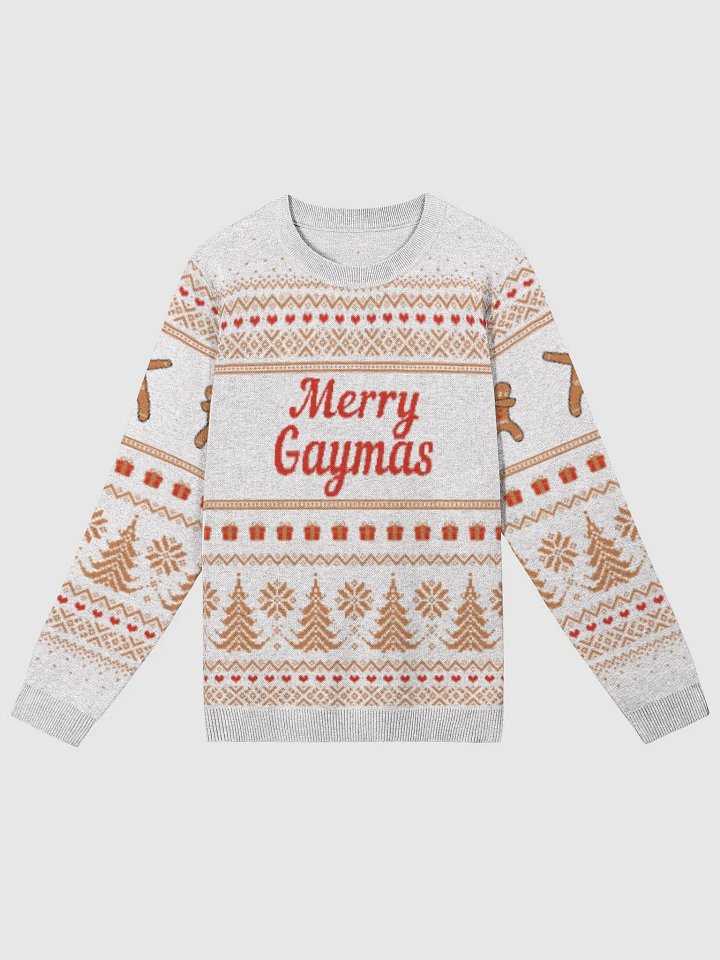 "Merry Gaymas" Dabbing Gingerbread Man Knitted Sweater product image (1)