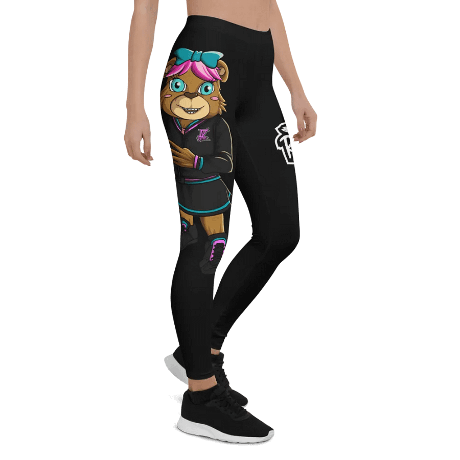Standing Girl Bear Black All-Over Print Leggings product image (1)