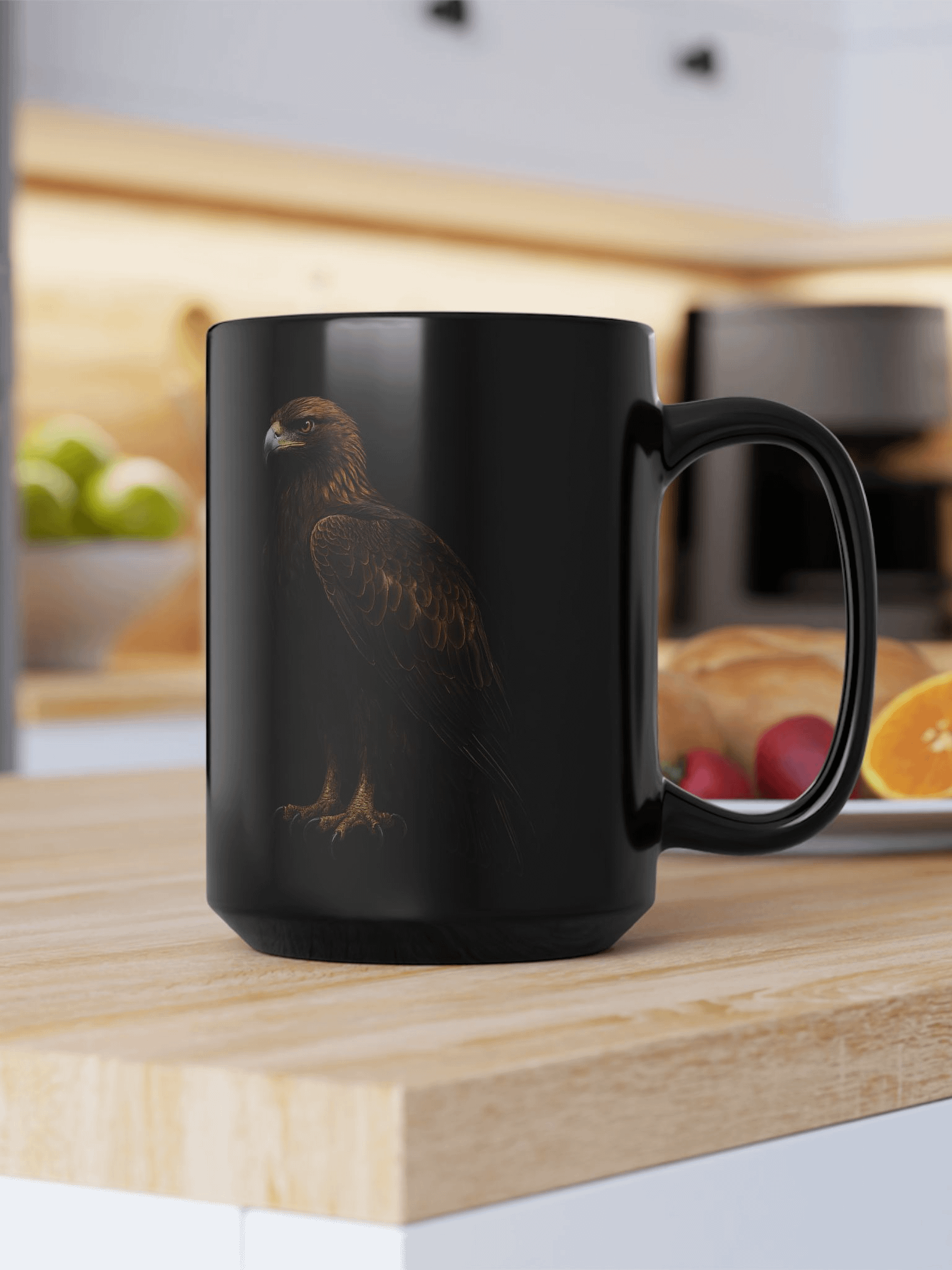 Majestic Eagle Black Glossy Mug product image (13)