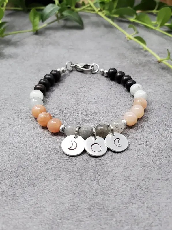 Moonstone Goddess Sunstone, Moonstone, Labradorite Bracelet | Handmade Crystal Healing Jewelry product image (2)