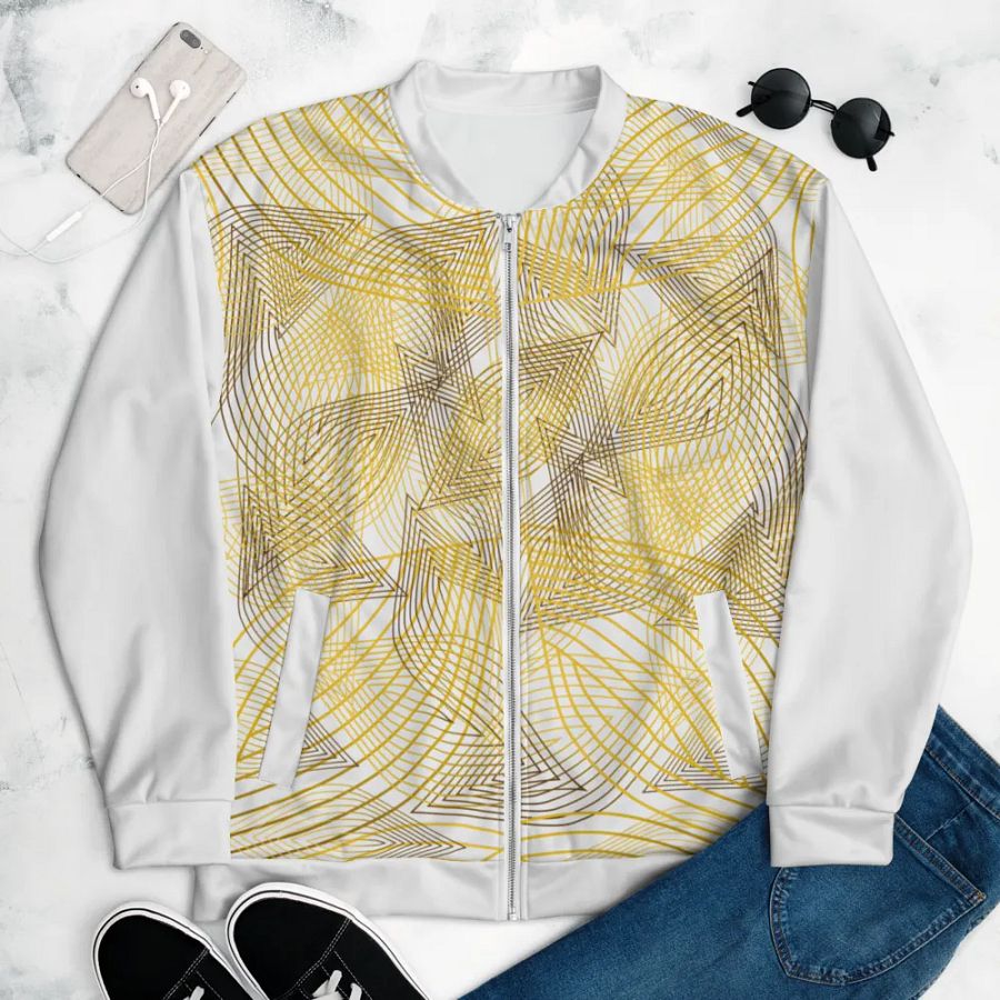 Jacket with golden lines and leaf design product image (5)