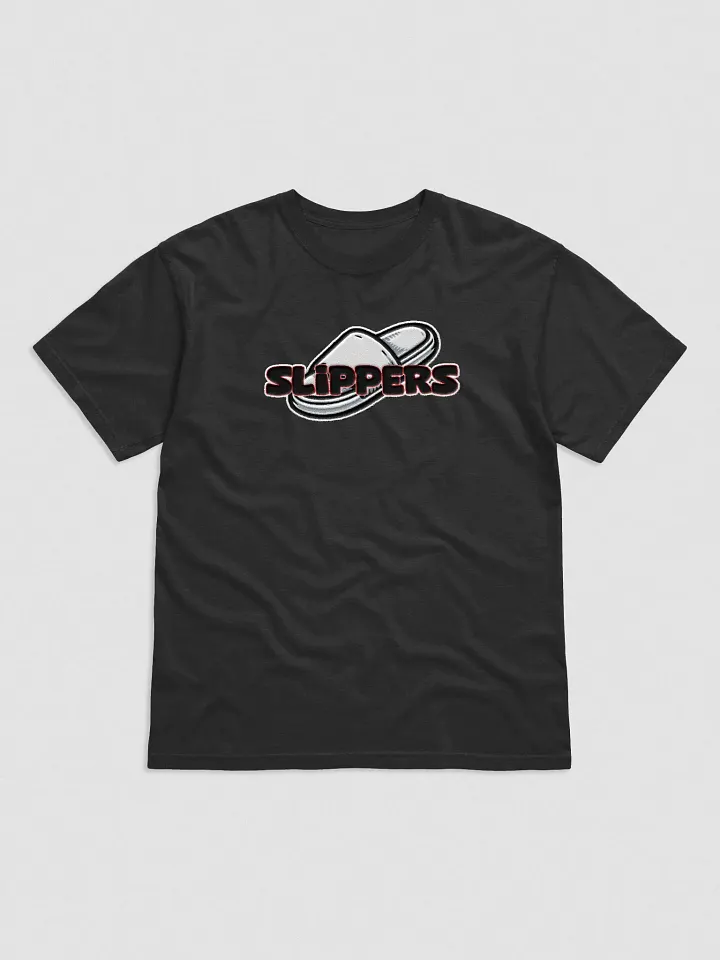 SLIPPERS EMBROIDERED T-SHIRT BLACK product image (1)