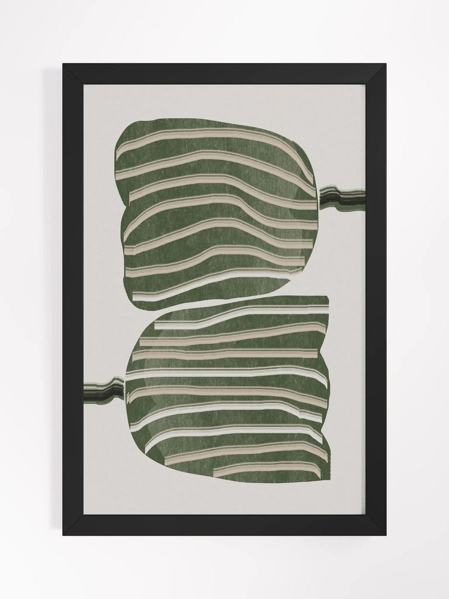 Striped Foliage Art Print | Modern Botanical Duo for Sophisticated Décor product image (1)