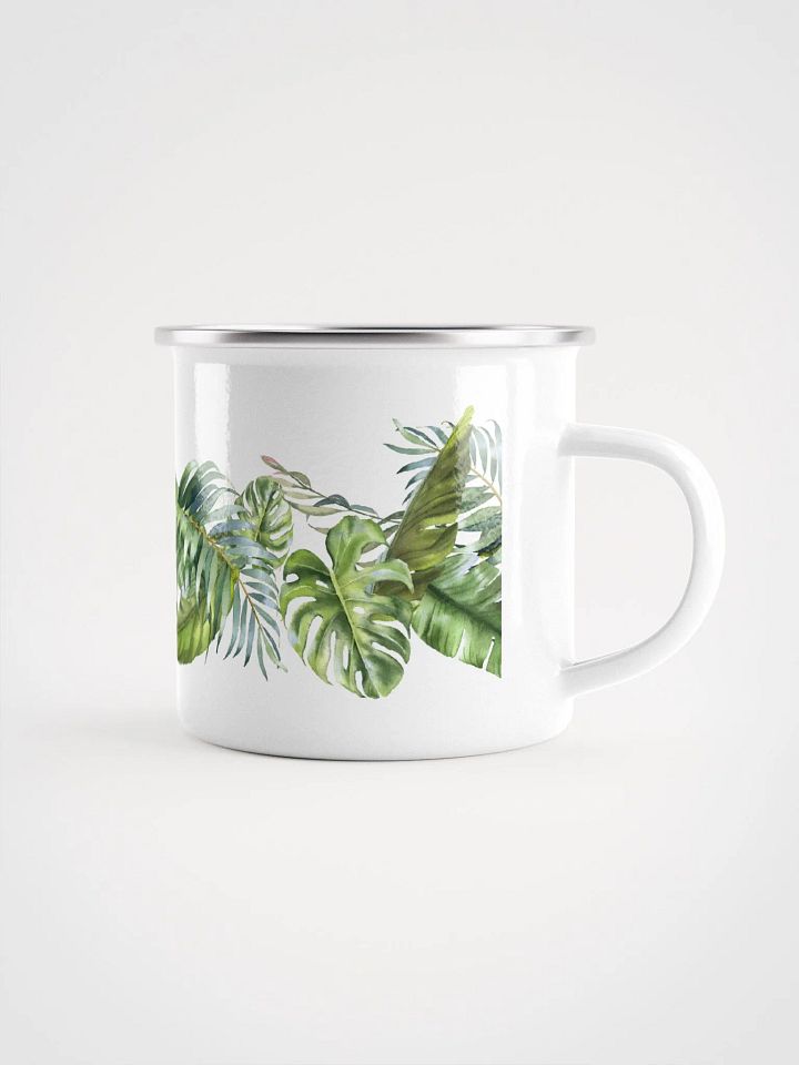 Tropical Leaves Enamel Camping Mug product image (1)