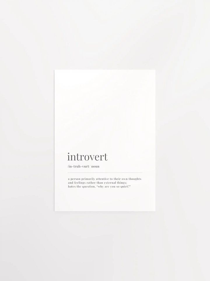 Introvert Definition Poster Print product image (2)