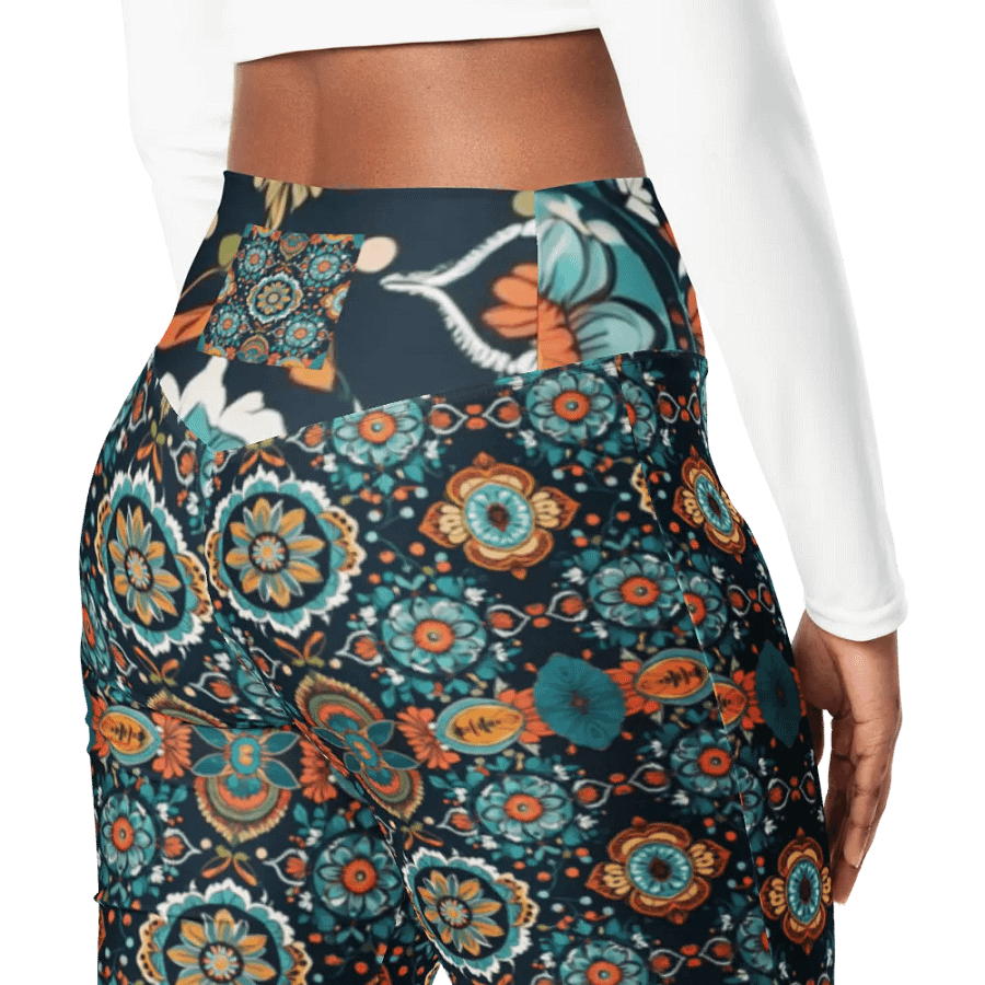 Symmetry Chic: All-Over Printed Flare Leggings product image (6)