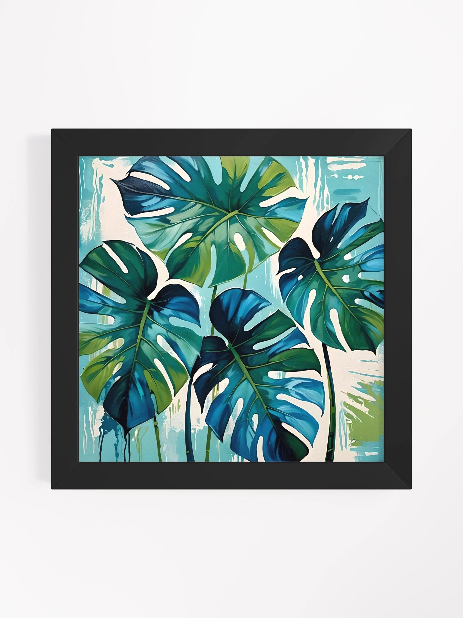 Blue Tropical Monstera Abstract Leaves product image (1)