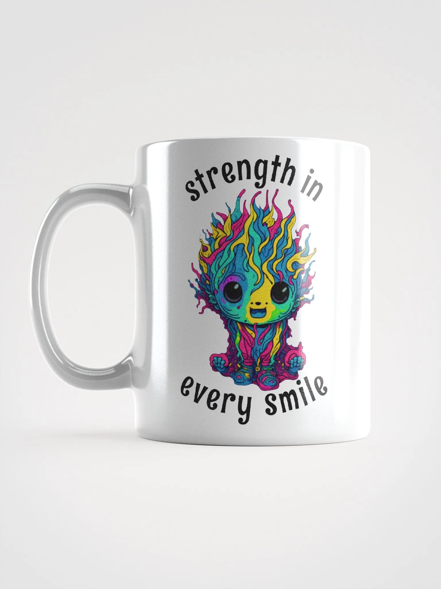 Quirky Misfits Graphic | White Coffee Mug | Strength In Every Smile product image (1)