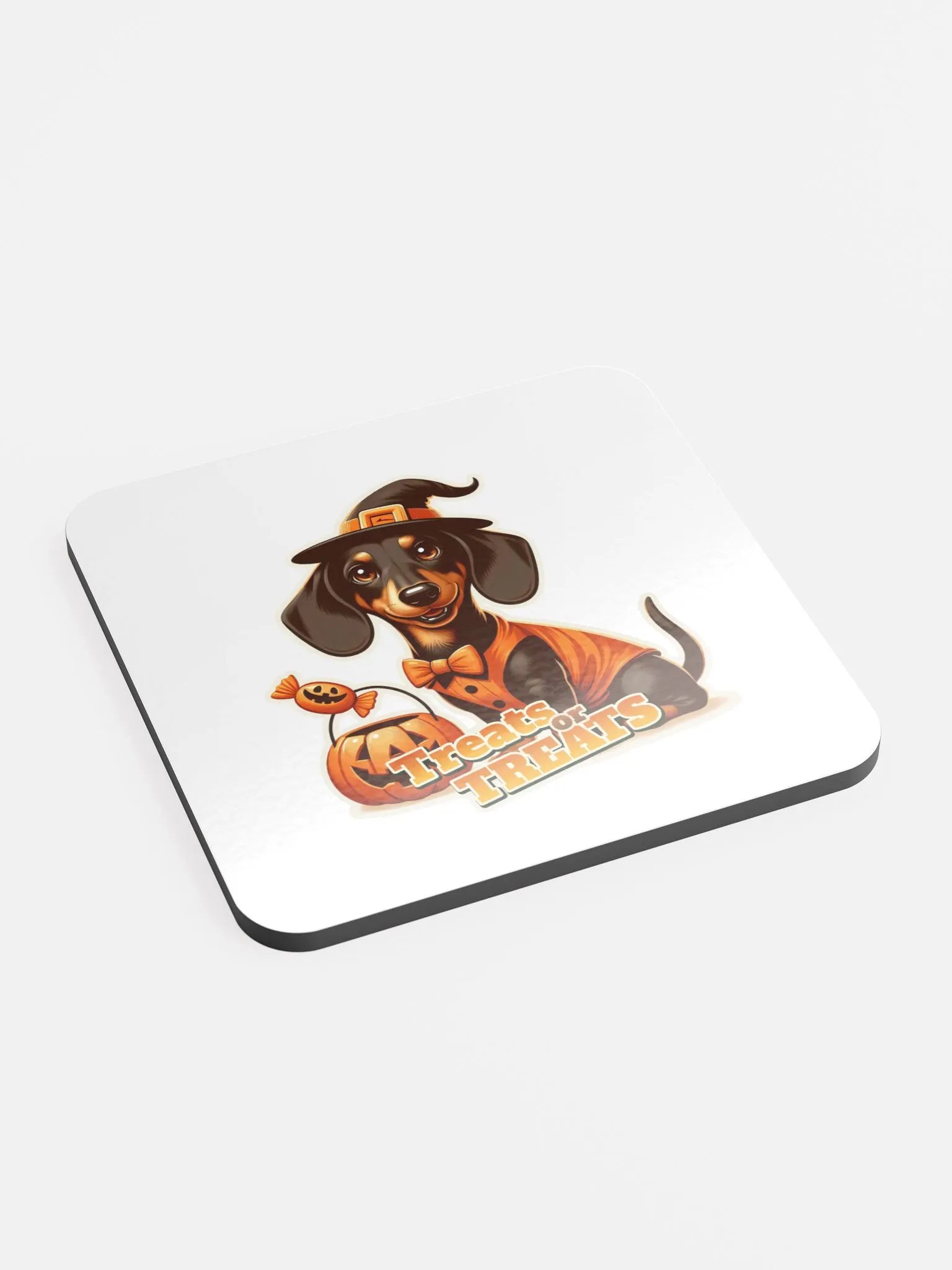 Witchy Dachshund Halloween Cork Coaster product image (2)