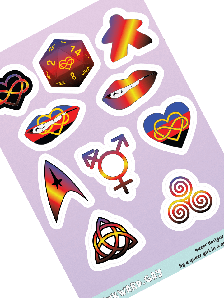Polyamory Pride Mixed Designs Sticker Sheet product image (1)