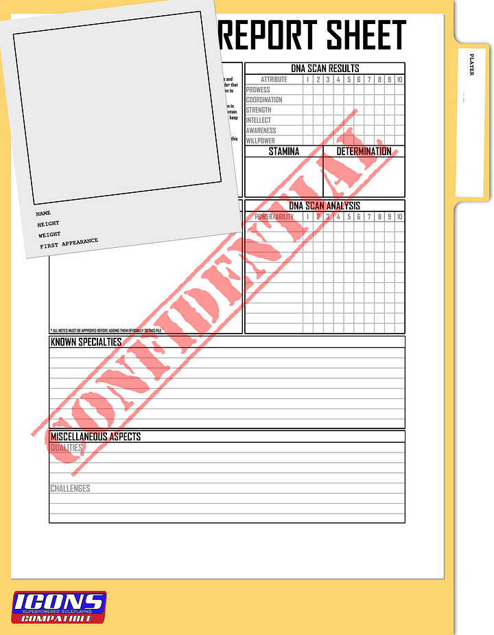 ICONS Character Dossier product image (1)