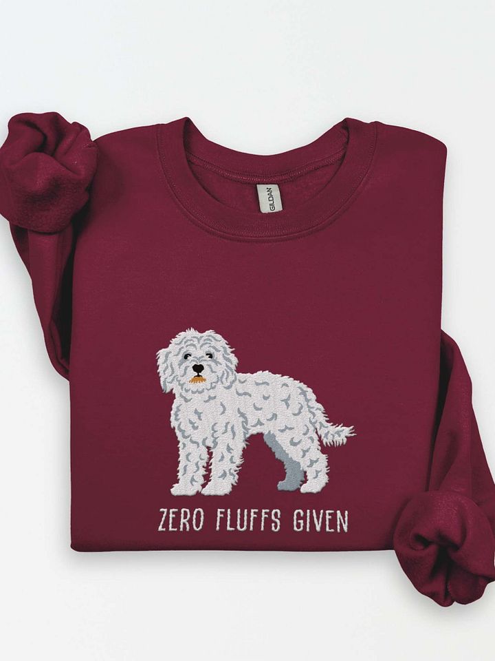 Zero Fluffs Given Sweatshirt (Embroidered) of a Cockapoo(White) product image (1)