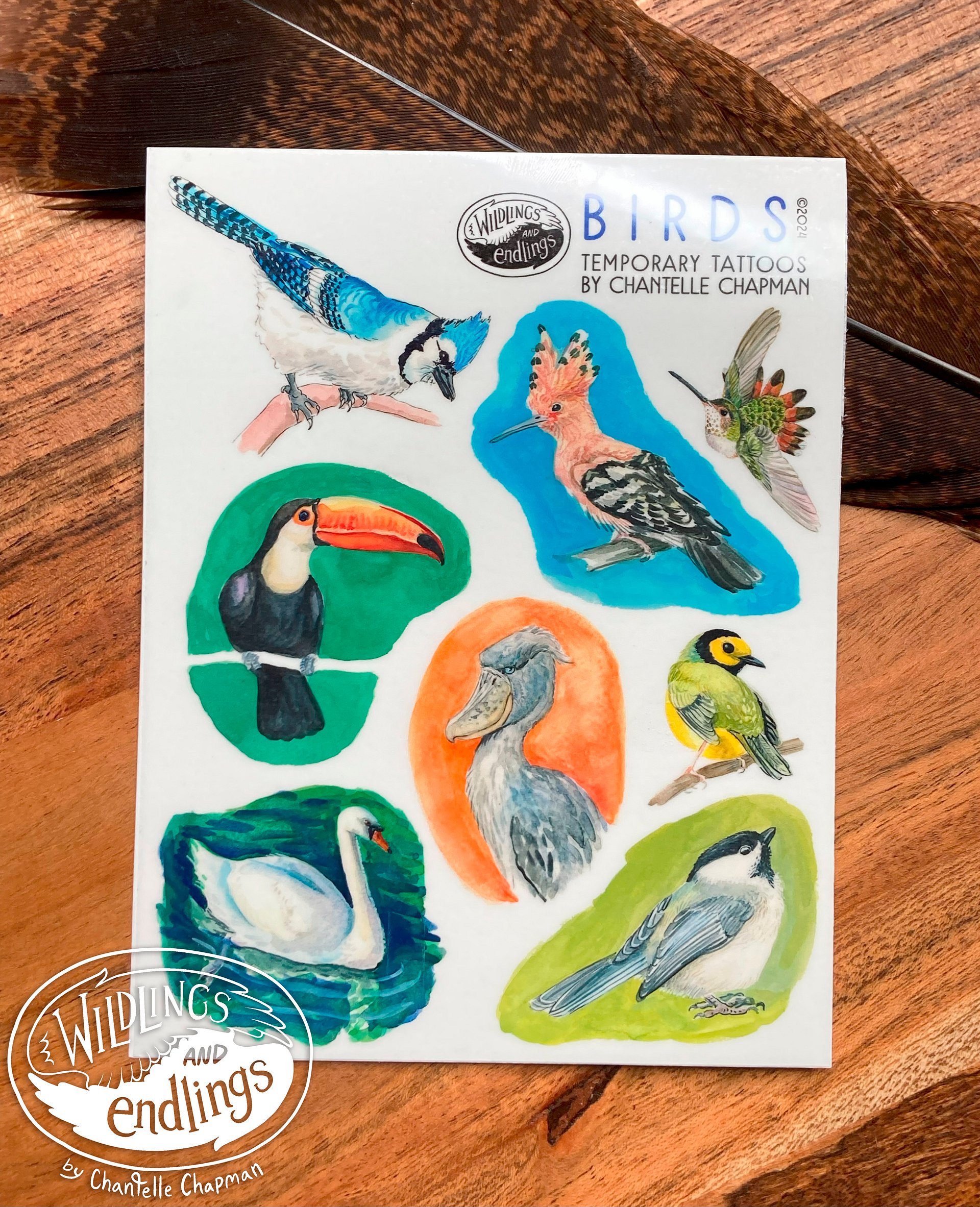'Birds!' - A2 Temporary Tattoo Sheet product image (1)