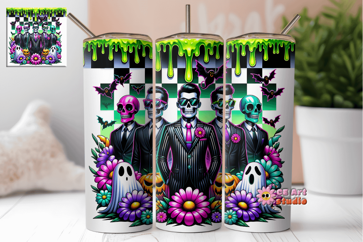 Funny Cute Ghost Halloween Tumbler Wrap PNG product image (1)