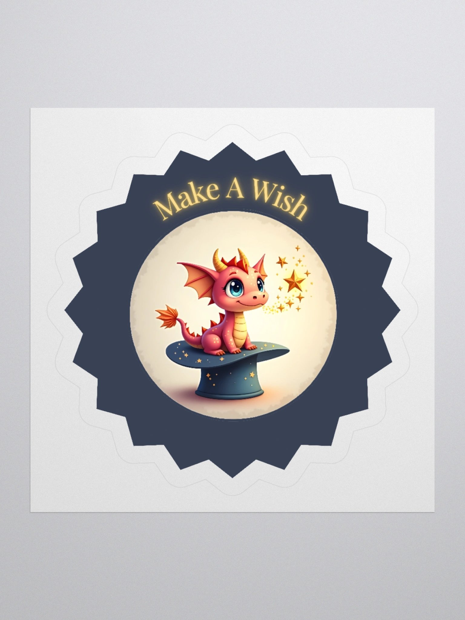 Make A Wish – Magical Pink Baby Dragon Sticker product image (1)