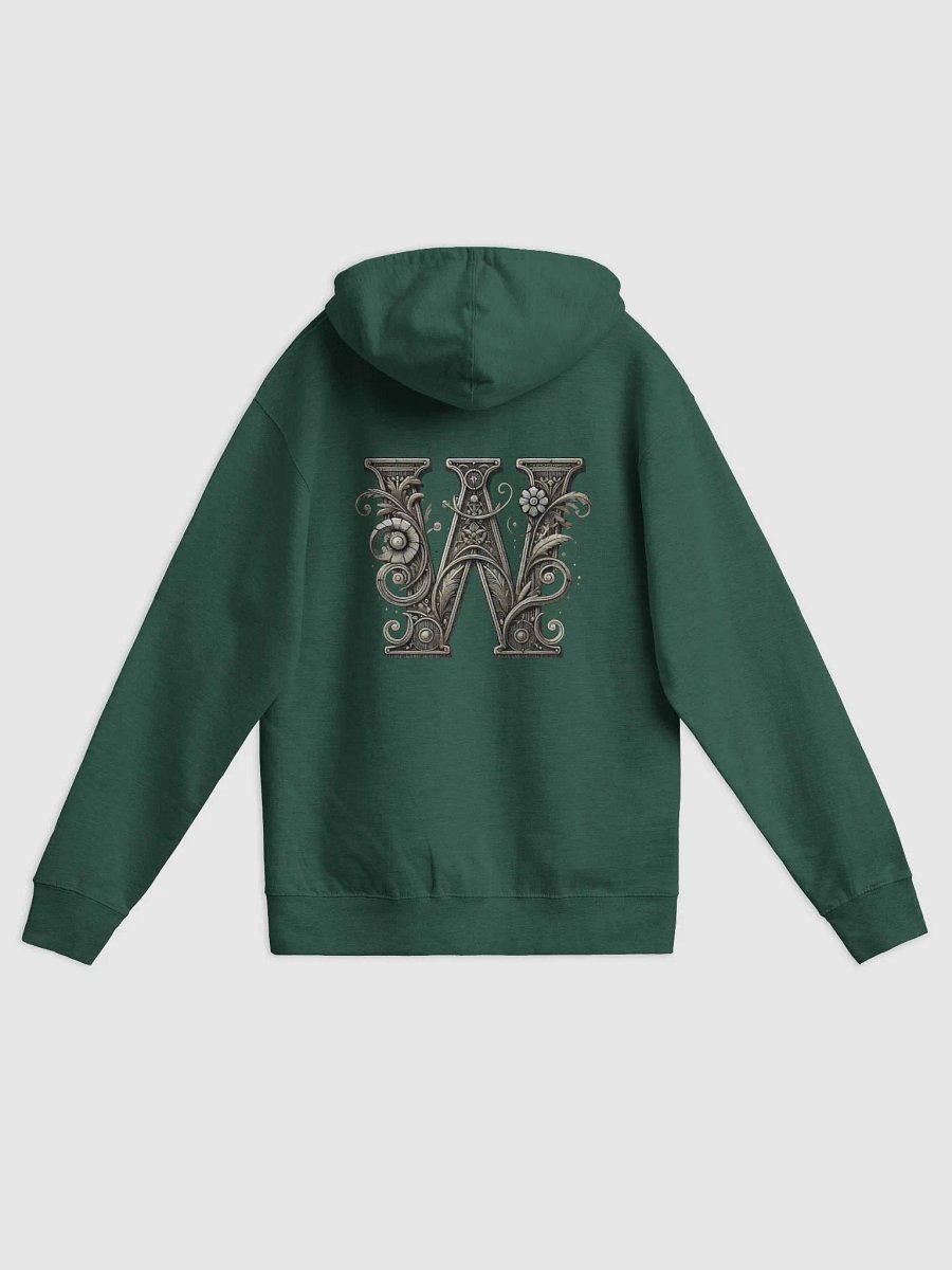 Vintage Floral Letter 'W' Zip-Up Hoodie product image (6)