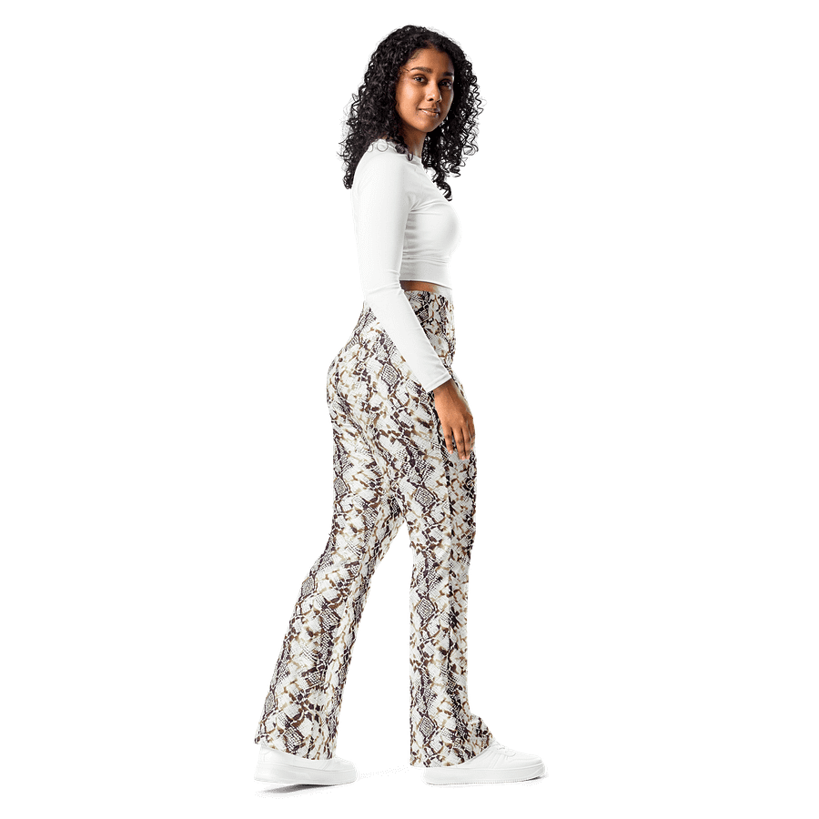 Beige Snake Skin Flare Leggings product image (7)