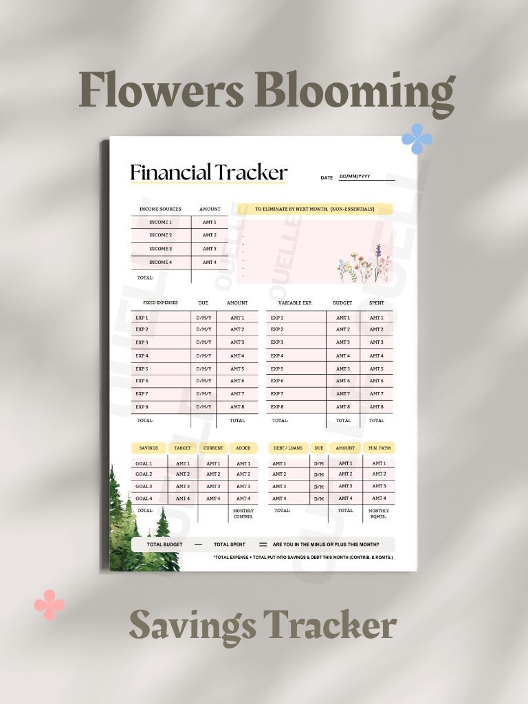 Flowers Blooming: Budget Planner (PDF & Template) product image (1)