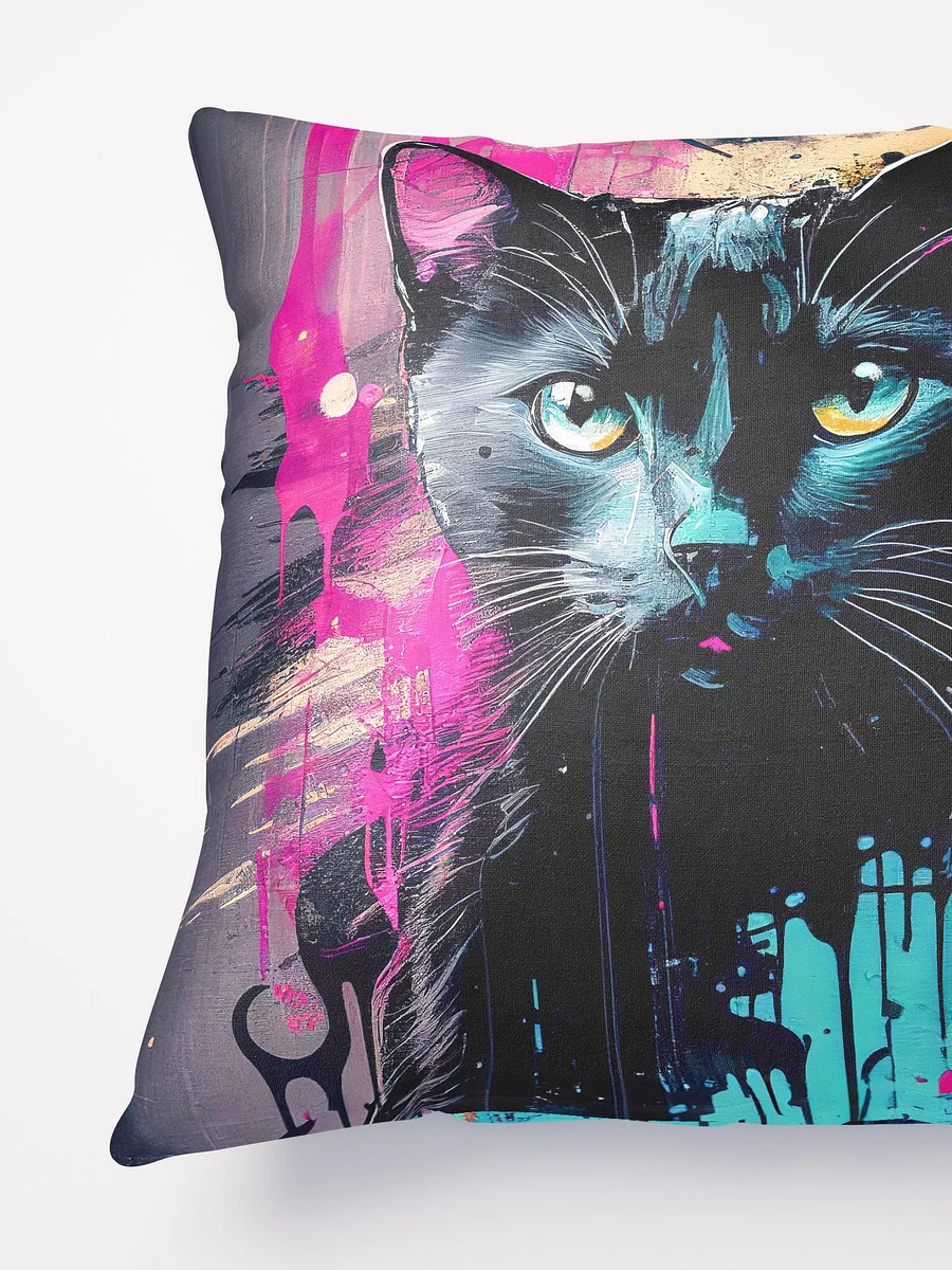 Graffiti Inspired Black Cat Throw PIllow product image (4)