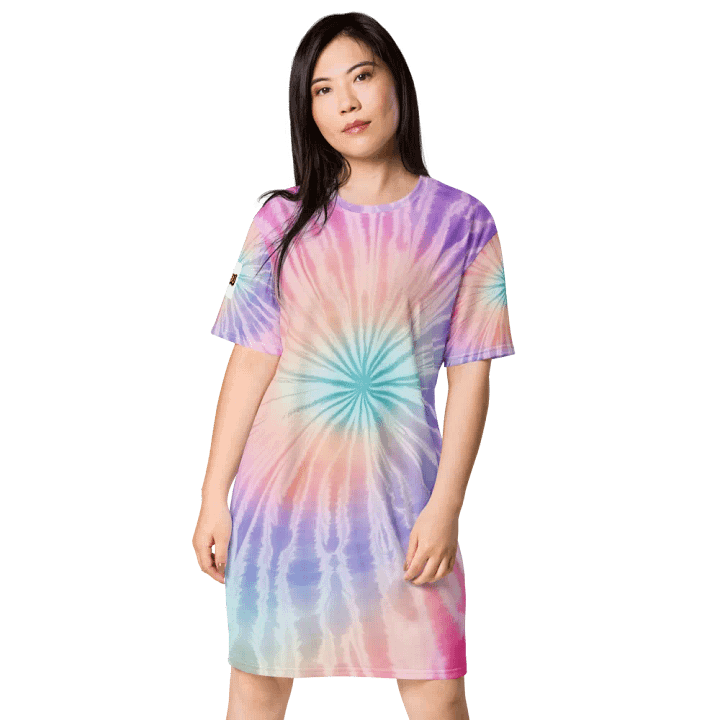 Pastel Radiance Tie-Dye T-Shirt Dress product image (1)