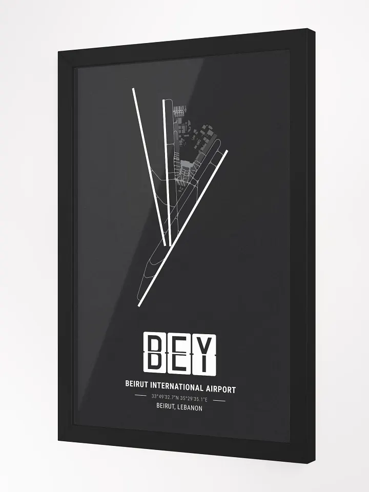 Framed Airport BEY Premium Map On Matt Paper product image (2)