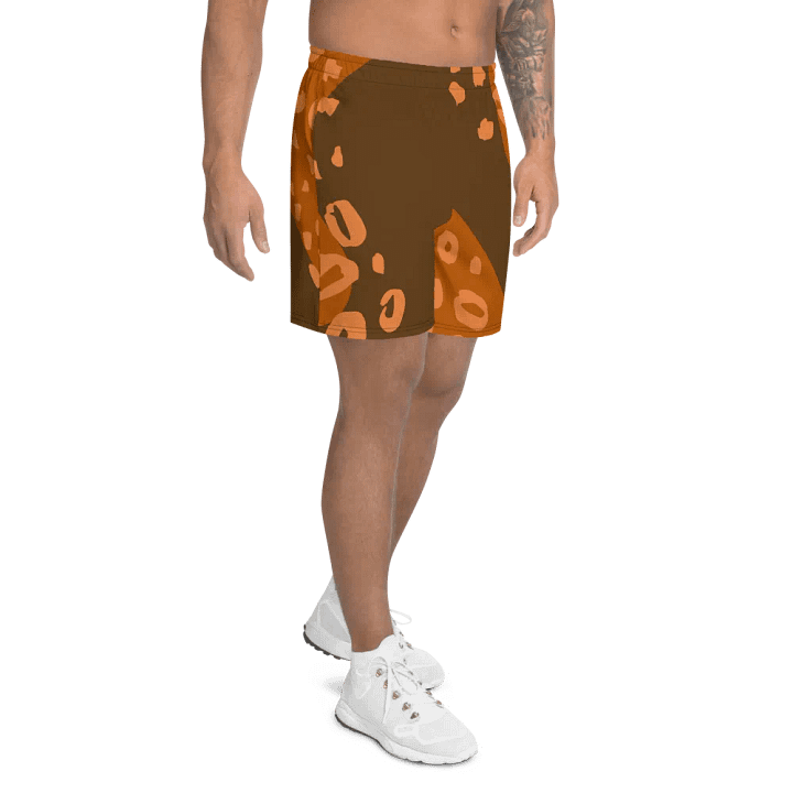 Flowing Orange Leopard Athletic Shorts product image (2)