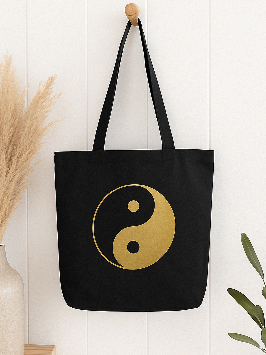 Yin Yang Tote Bag – Black | Mindful Gift for Spiritual Balance product image (5)