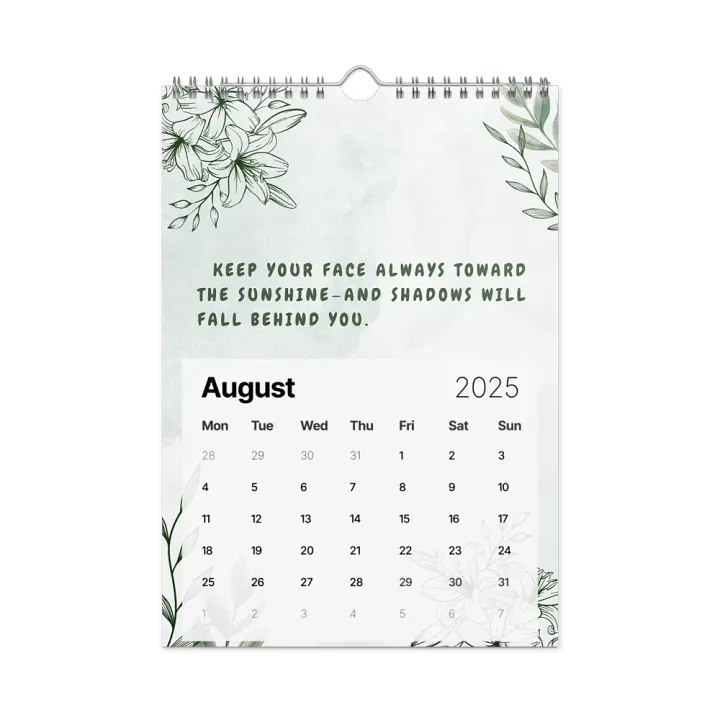 FLORAL INSPIRATIONAL QUOTES WALL CALENDAR 2025 product image (2)