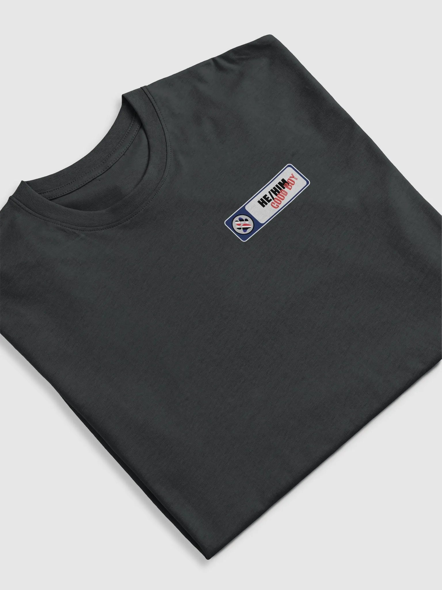 He/Him Good Boy Paw Print Nametag Tee product image (31)