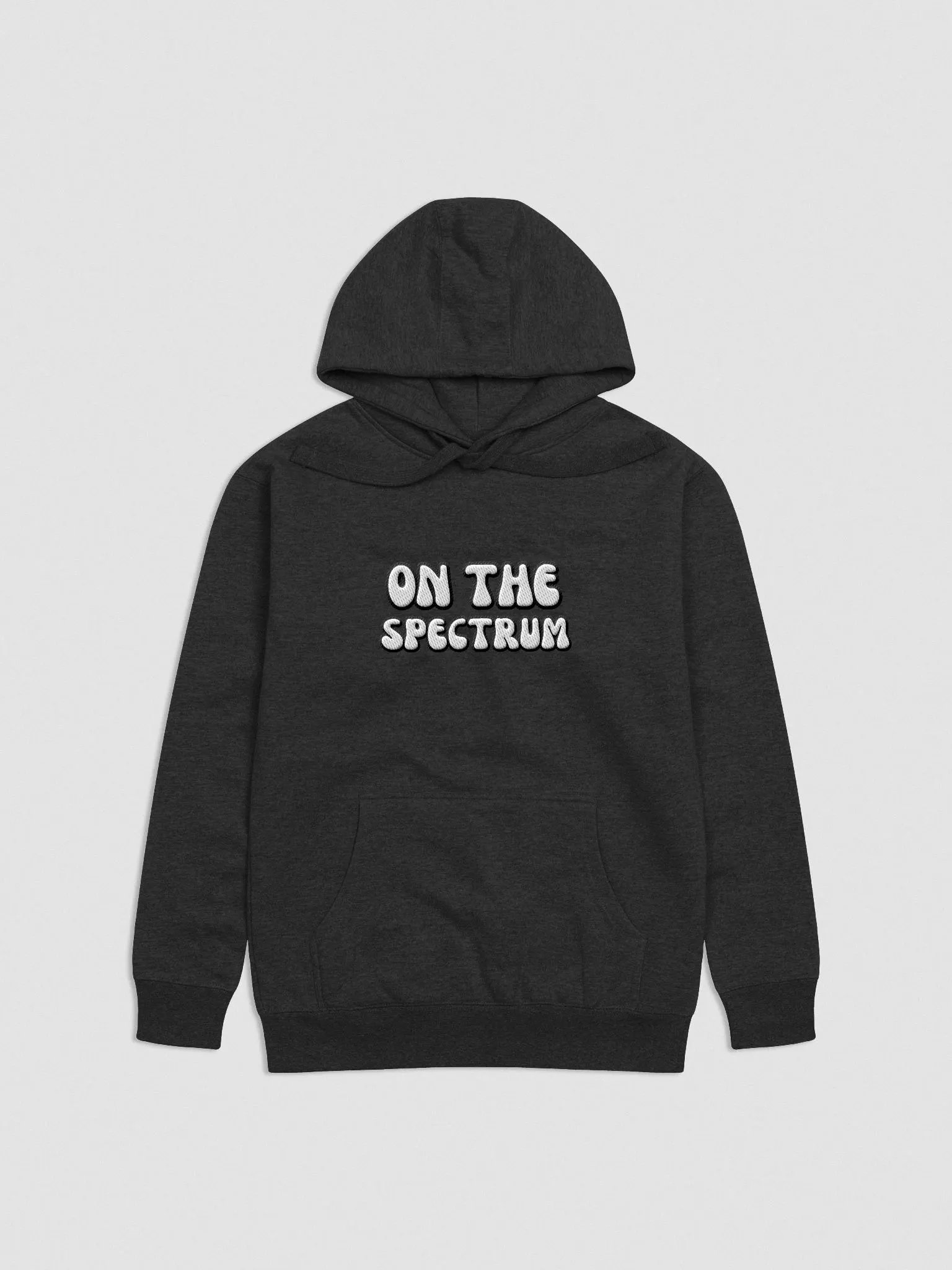 ON THE SPECTRUM lined design (lg., black and white) embroidered heavyweight hoodie product image (6)