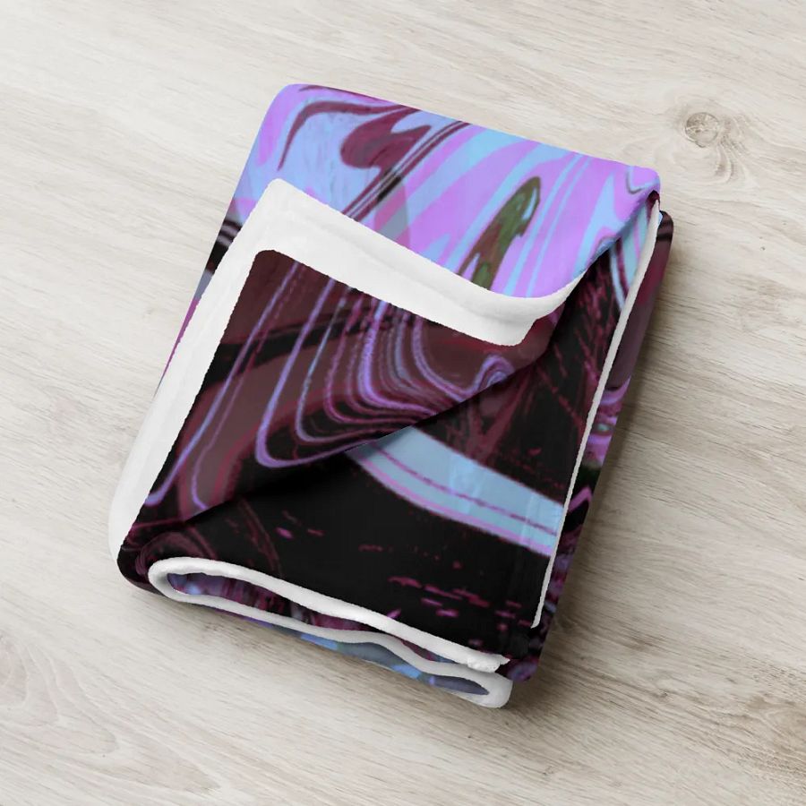 Pink, Black and Blue Swarm Pattern Urban Design Throw Blanket product image (18)